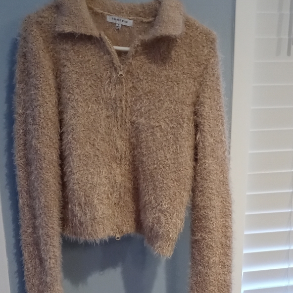Hooked Up by IOT Jackets & Blazers - Beige Hooked Up Women’s Fuzzy Jacket